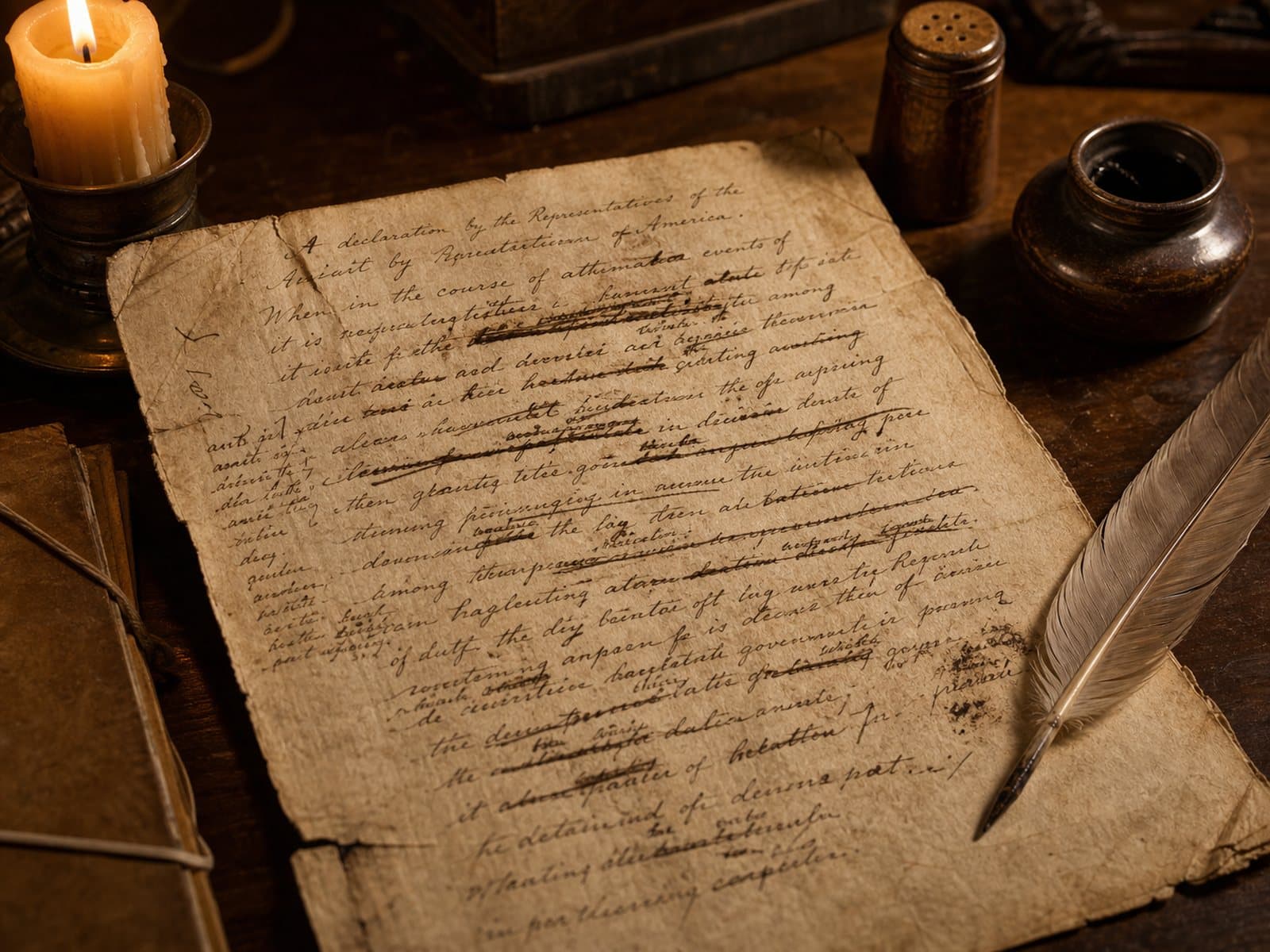The rough draught, bled with edits
