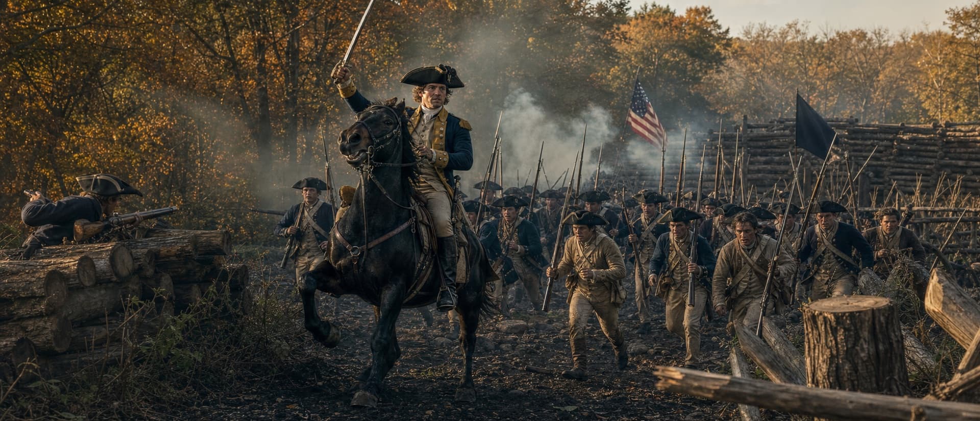At the Second Battle (Bemis Heights, 7 Oct 1777), Benedict Arnold — relieved of command — rode into the fight anyway and led the assault that broke the British line, taking a severe leg wound.